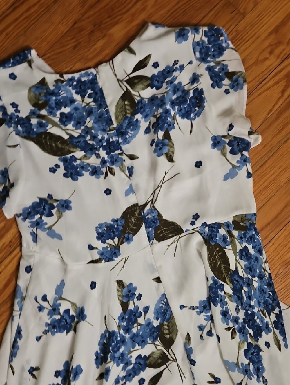 Lulu's White & Blue Floral Wrap Hi-Low Dress - Picture 10 of 10